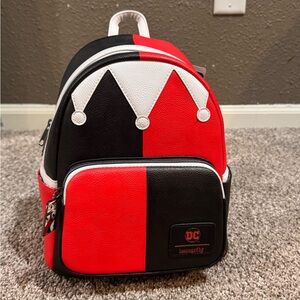 Loungefly DC Red and Black Backpack-Harley Quin